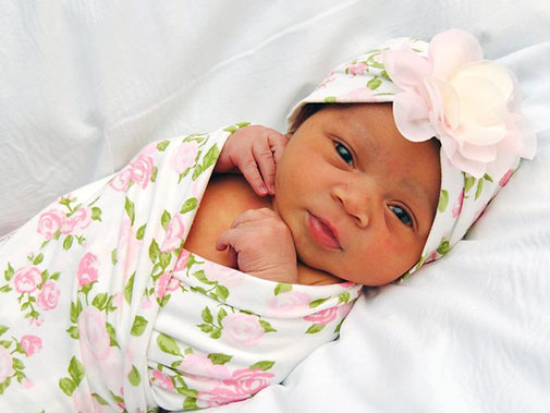 Beautiful professional photo taken of baby Augustina in the NSMC Bithplace